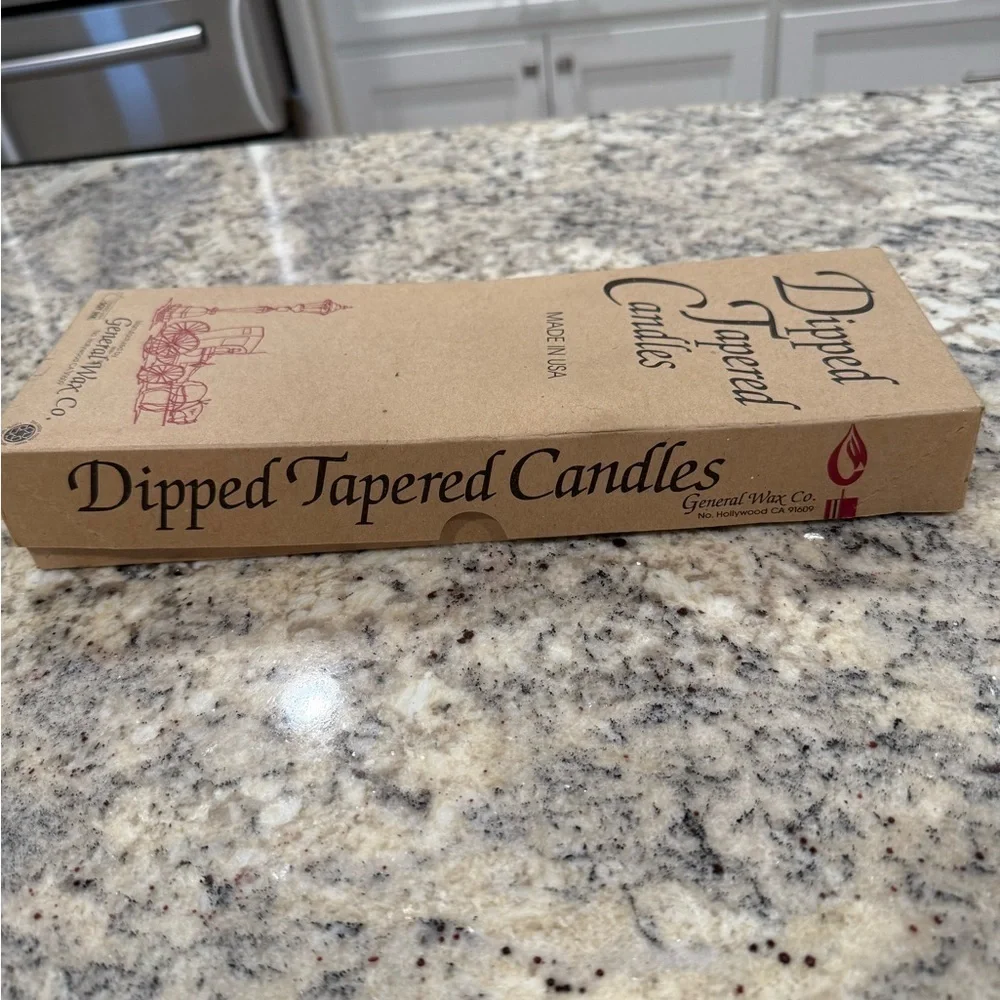 General Wax Company 12 Hand Dipped Tapered Green Candles in Wrap 12 Inches Xmas